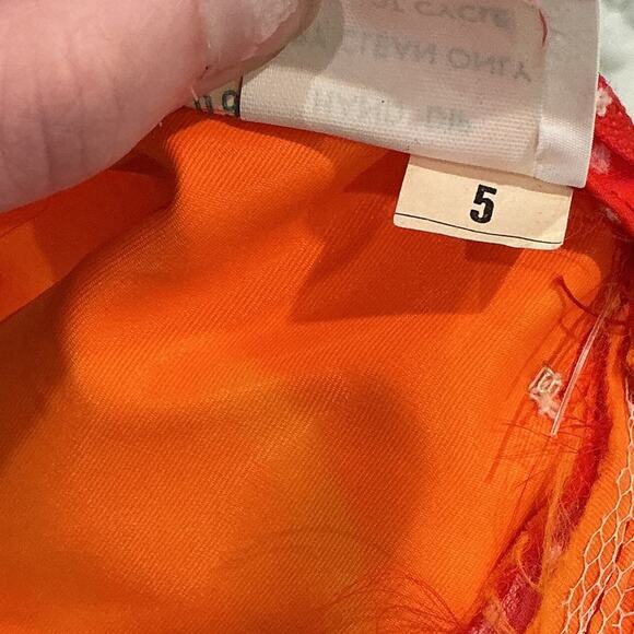 Nadine Vintage 60s 70s Red White Lace Ruffle Formal Prom Prairie Dress Size 5 - Picture 15 of 16